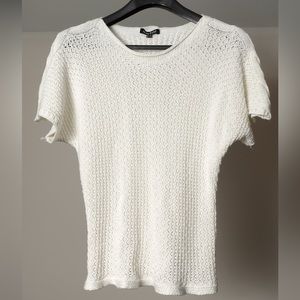 Marble White Knit Short Sleeved Sweater Size L